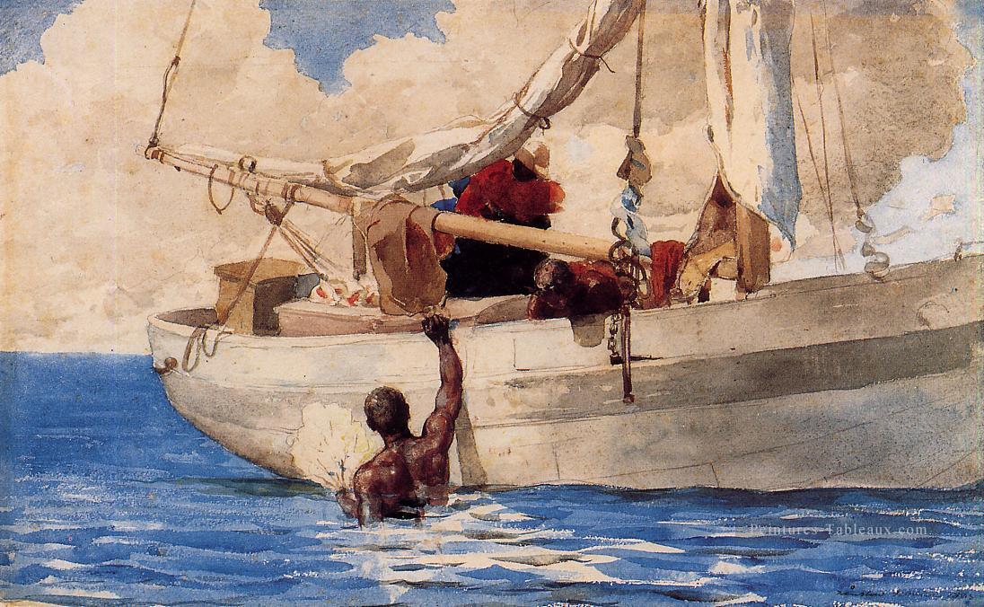 Le Coral Divers réalisme marine peintre Winslow Homer Peintures à l'huile